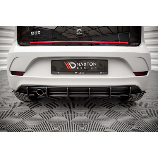 Maxton Design "Racing durability" zadní difuzor pro Volkswagen UP GTI, plast ABS bez povrchové úpravy, s červenou linkou