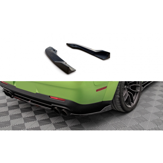 Maxton Design boční difuzory pod zadní nárazník pro Dodge Challenger MK3 SRT Hellcat Widebody, černý lesklý plast ABS