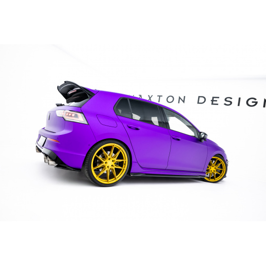 Maxton Design difuzory pod boční prahy ver.5 pro Volkswagen Golf R Mk8, Mk8 Facelift, černý lesklý plast ABS