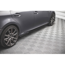 Maxton Design difuzory pod boční prahy pro Lexus GS MK4 /F-Sport, černý lesklý plast ABS