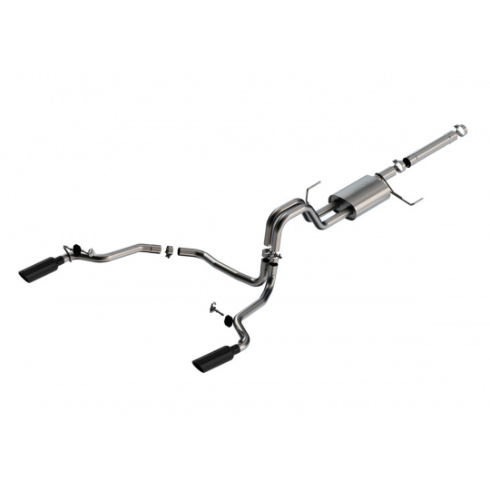 Borla Cat-Back výfukový systém "S-Type" pro Ford F-150 3,5L V6, automat, 2WD/4WD, s krátkou korbou (5' 7''), rozvor 145.44'', r.v. 2021-2023, typ koncovek: černé Borla Cat-Back výfukový systém "S-Type" pro Ford F-150 3,5L V6, automat, 2WD/4WD, s krátkou korbou (5' 7''), rozvor 145.44'', r.v. 2021-2023, typ koncovek: černé