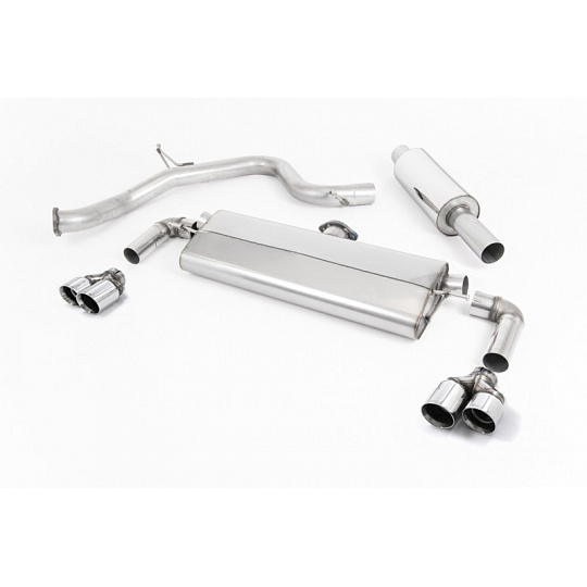 Milltek Sport homologovaný výfuk cat-back s rezonátorem pro Seat Leon Cupra 290 3/5-dvéř. Hatch (s GPF/OPF) 2019-2020, GT-80 dvojité leštěné koncovky