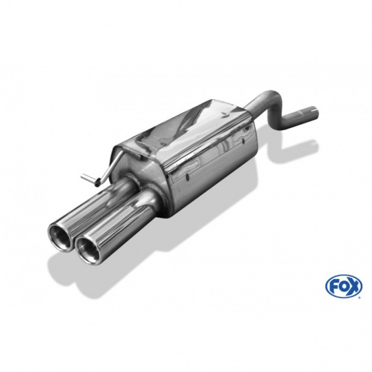 Fox Sportauspuff koncový tlumič výfuku s koncovkou 2x70 Typ 13 pro Renault Twingo s motorem 1.2, 1.5 dCi