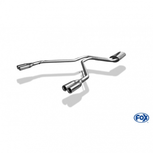 Fox Sportauspuff koncový tlumič výfuku s koncovkou 2x80 Typ 13 na obou stranách pro Mercedes Viano 638 s motorem 108 CDI 2.2, 108 D 2.3, 110 CDI 2.2, 110 TD 2.3, 112 CDI 2.2