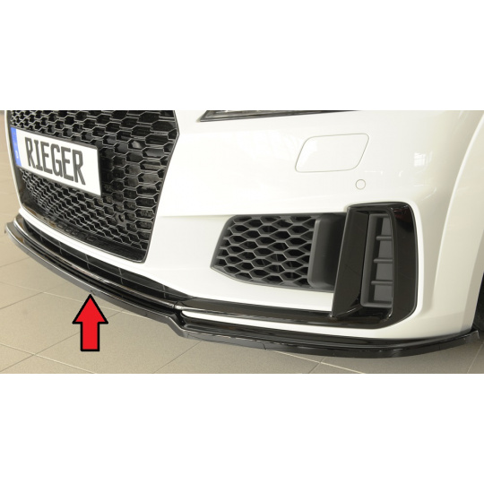 Rieger lipa pod přední nárazník pro Audi TT 8J-FV, 8S kupé, roadster po faceliftu, 09/18-, plast ABS lakovaný do černé lesklé barvy Rieger lipa pod přední nárazník pro Audi TT 8J-FV, 8S kupé, roadster po faceliftu, 09/18-, plast ABS lakovaný do černé lesklé barvy