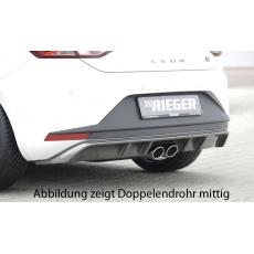 Rieger vložka zadního nárazníku pro Seat Leon FR 5F 3-dvéř. (sc), 5-dvéř. před faceliftem, plast ABS s povrchovou úpravou Carbon-Look, pro dvojité koncovky na obou stranách