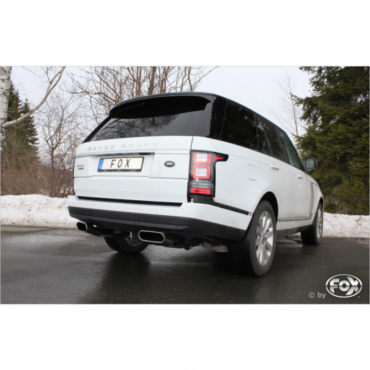 Fox Sportauspuff koncový tlumič výfuku s koncovkou 220x85 Typ 49 na obou stranách pro Land rover Range Rover IV 2012- s motorem 4.4 D