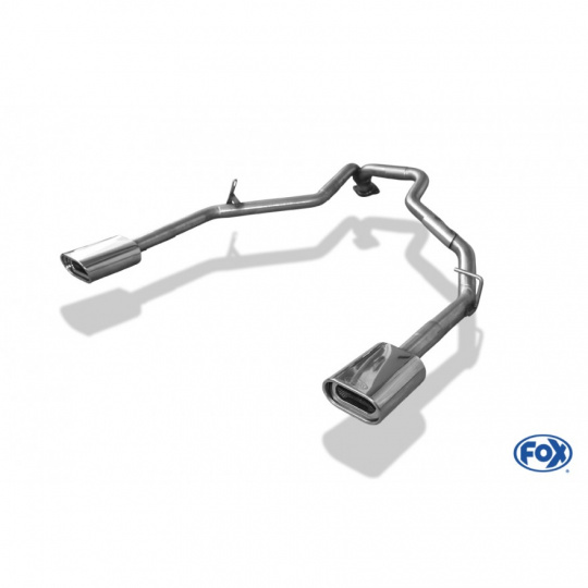 Fox Sportauspuff koncové vedení výfuku s koncovkou 135x80 Typ 53 na obou stranách pro Kia Sorento s motorem 2.5 CRDi