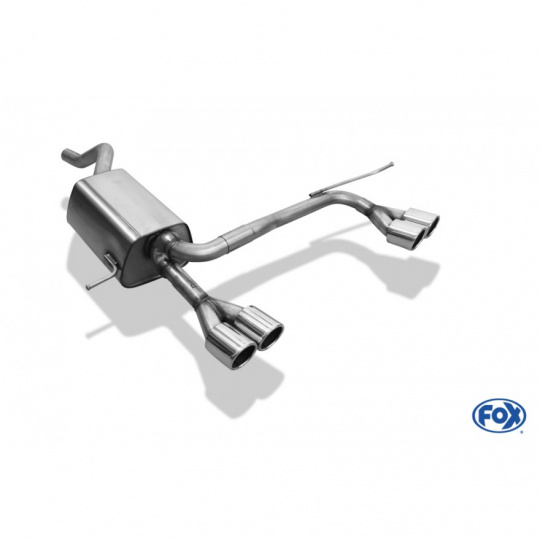 Fox Sportauspuff koncový tlumič výfuku s koncovkou 2x76 Typ 16 na obou stranách pro Renault Clio IV s motorem 0.9, 1.2, 1.5 D, určeno pro model GT