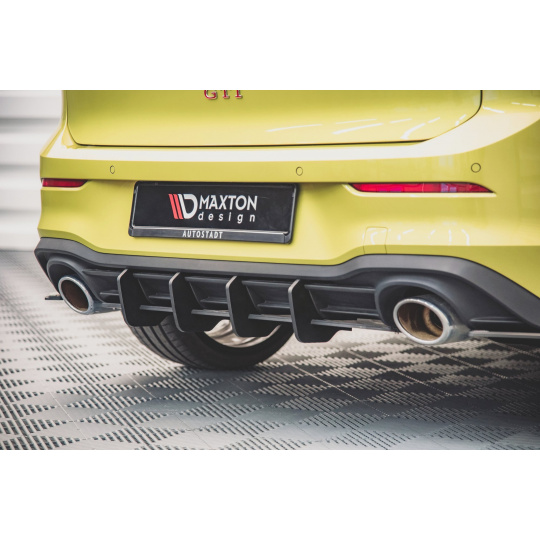 Maxton Design "Racing durability" zadní difuzor ver.1 pro Volkswagen Golf GTI Mk8, plast ABS bez povrchové úpravy, Clubsport, s červenou linkou