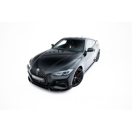 Maxton Design spoiler pod přední nárazník ver.2 pro BMW řada 4 G22/M-Pack, černý lesklý plast ABS
