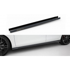Maxton Design difuzory pod boční prahy ver.3 pro Volkswagen Golf GTI Mk8, černý lesklý plast ABS