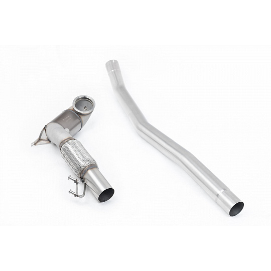 Milltek Sport downpipe a Hi-Flow sportovní katalyzátor V2 Large Bore Downpipe with 200CPSI HJS Cat (104mm to 80mm) pro Volkswagen Arteon 2.0TSI 280PS 4Motion (North American bez klapek/Downturn Tips) 2022-2024, pouze pro Milltek Sport cat-back systém