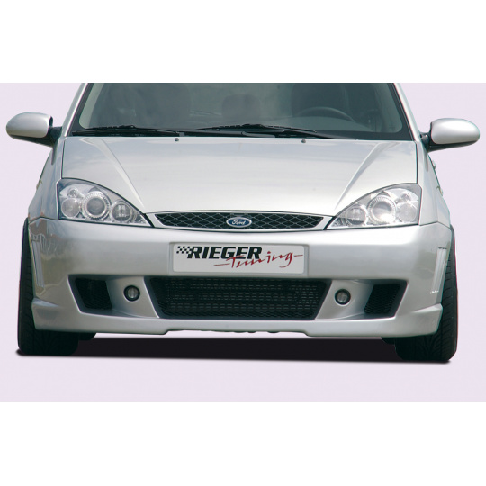 Rieger přední nárazník pro Ford Focus 1 3-dvéř., 5-dvéř., plast ABS bez povrchové úpravy, s žebrováním, pro vozy bez ostřikovačů světlometů
