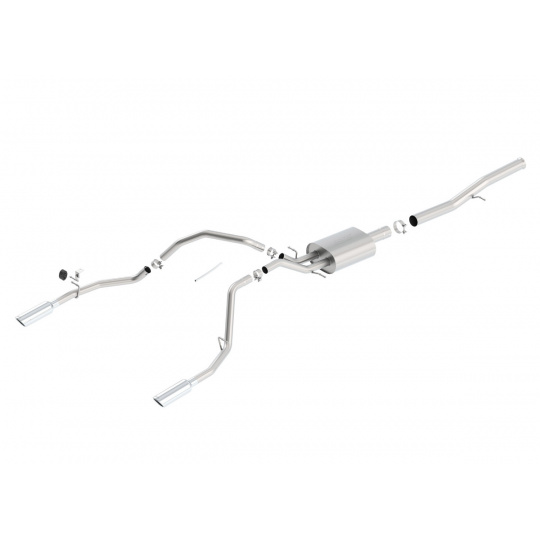 Borla Cat-Back výfukový systém "Touring" pro Chevrolet Silverado 1500 6,2l EC/SB 78,7", CC/SHB 69,3", WB 143,5", r.v. 2014-2018 Borla Cat-Back výfukový systém "Touring" pro Chevrolet Silverado 1500 6,2l EC/SB 78,7", CC/SHB 69,3", WB 143,5", r.v. 2014-2018