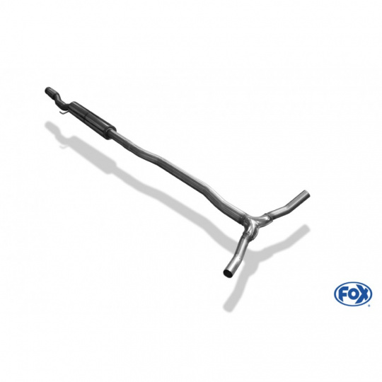 Fox Sportauspuff přední díl s tlumičem pro Mini Clubman R55 2007- s motorem 1.6, průřez trubky 63,5 mm Fox Sportauspuff přední díl s tlumičem pro Mini Clubman R55 2007- s motorem 1.6, průřez trubky 63,5 mm