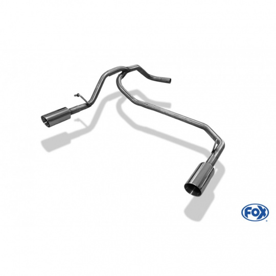 Fox Sportauspuff koncový tlumič výfuku s koncovkou 1x80 Typ 25 na obou stranách pro Škoda Citygo 2011- s motorem 1.0