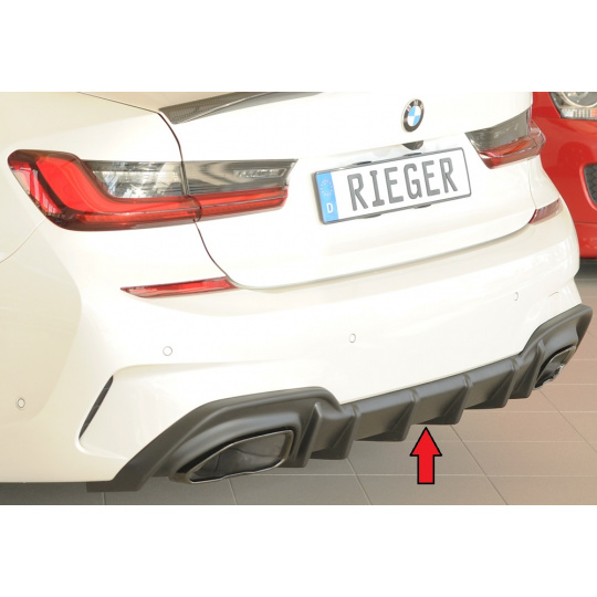 Rieger vložka zadního nárazníku pro BMW řada 3 G21 touring, plast ABS bez povrchové úpravy, pro orig. koncovky vlevo/vpravo (M340i/M340d)