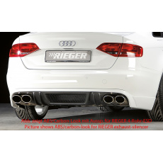 Rieger spoiler pod zadní nárazník pro Audi A4 B8, B81 avant, sedan před faceliftem r.v. 11/07-12/11, plast ABS bez povrchové úpravy, mimo S-Line, pro orig. dvojitou koncovku vlevo