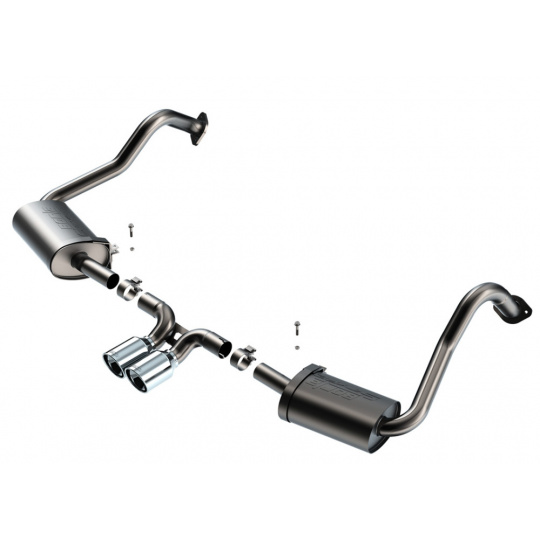 Borla Cat-Back výfukový systém "S-Type" pro Porsche Boxster 718, 2,0L, automat/manual, RWD, 2-dveř., 2017-2023 Borla Cat-Back výfukový systém "S-Type" pro Porsche Boxster 718, 2,0L, automat/manual, RWD, 2-dveř., 2017-2023