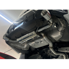 Fox Sportauspuff koncový tlumič výfuku s klapkou s koncovkou 1x114 Typ 25 na obou stranách pro BMW řada 3 G3X s motorem 2.0, 330i Fox Sportauspuff koncový tlumič výfuku s klapkou s koncovkou 1x114 Typ 25 na obou stranách pro BMW řada 3 G3X s motorem 2.0, 330i