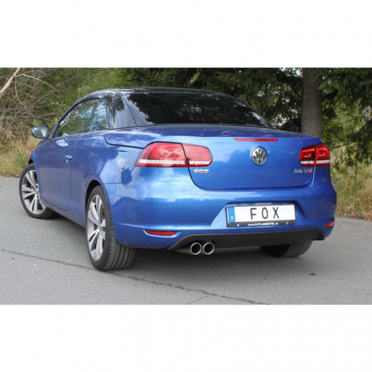 Fox Sportauspuff koncový tlumič výfuku s koncovkou 2x80 Typ 16 pro Volkswagen Eos 1,4l 2011- s motorem 1.4 TSI, 2.0 TDI Facelift