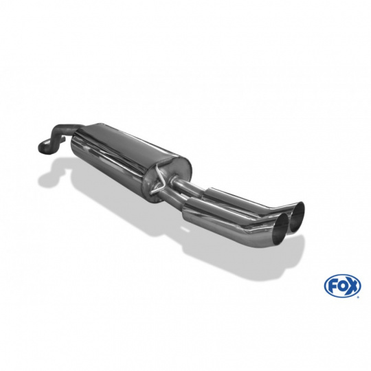 Fox Sportauspuff koncový tlumič výfuku s koncovkou 2x76 Typ 18 pro Škoda Rapid Limousine s motorem 1.2, 1.4, 1.6 TDI