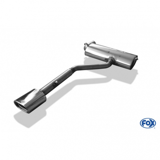 Fox Sportauspuff koncový tlumič výfuku s koncovkou 135x80 Typ 53 pro Trabant Kbelwagen 60mm s motorem 1.0, průměr výf. vedení 60 mm