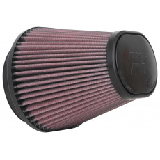K&N univerzální oválný zkosený filtr se vstupem 100 mm a výškou 127 mm, gumový vrchlík