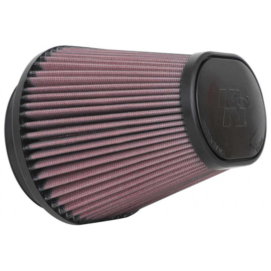 K&N univerzální oválný zkosený filtr se vstupem 100 mm a výškou 127 mm, gumový vrchlík