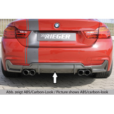 Rieger vložka zadního nárazníku pro BMW řada 4 F32, F33, F36 coupe (3-dvéř.), gran coupe (5-dvéř.), kabriolet vč. faceliftu, plast ABS bez povrchové úpravy, pro dvojité koncovky na obou stranách 4x80 mm (435i/440i look)