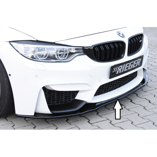 Rieger lipa pod přední nárazník pro BMW řada 3 F80 M3 sedan, 01/14-, plast ABS lakovaný do černé lesklé barvy