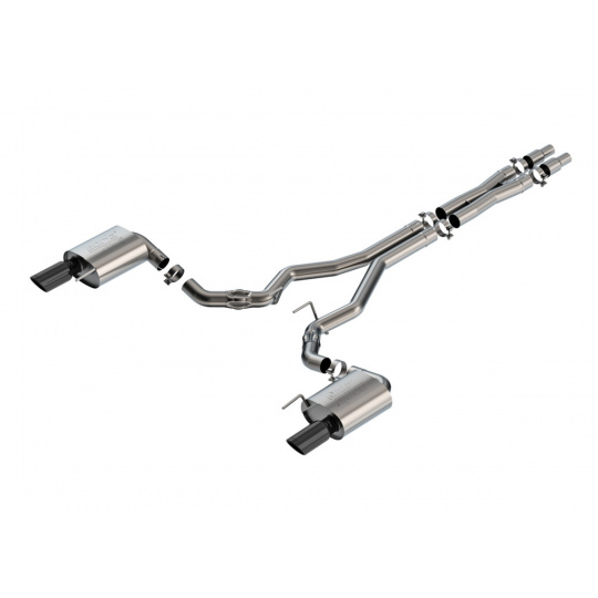 Borla Cat-Back výfukový systém "ATAK" pro Ford Mustang GT 5.0L V8, automat/manual, RWD, 2-dveř., bez aktivního výfuk. ventilu, r.v. 2024-, typ koncovek: černé Borla Cat-Back výfukový systém "ATAK" pro Ford Mustang GT 5.0L V8, automat/manual, RWD, 2-dveř., bez aktivního výfuk. ventilu, r.v. 2024-, typ koncovek: černé