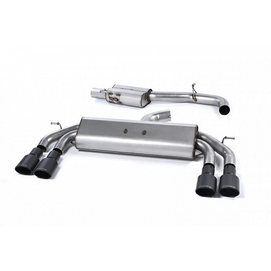 Milltek Sport výfukový systém cat-back Race system s rezonátorem (tišší) bez klapek pro Audi S3 2.0 TFSI quattro Sportback 8V/8V.2 (bez GPF) 2013-2018, typ koncovek: oválné černé