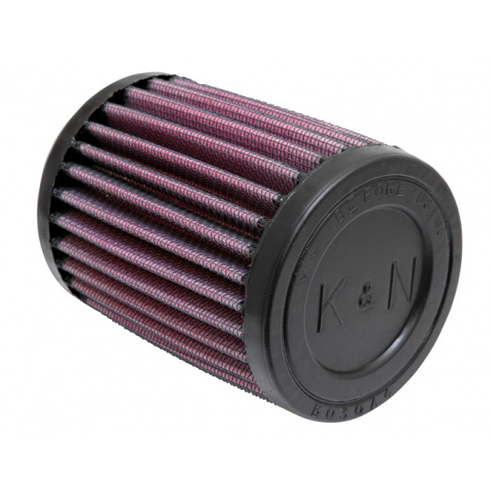 K&N univerzální kulatý rovný filtr se vstupem 43 mm a výškou 102 mm, gumový vrchlík