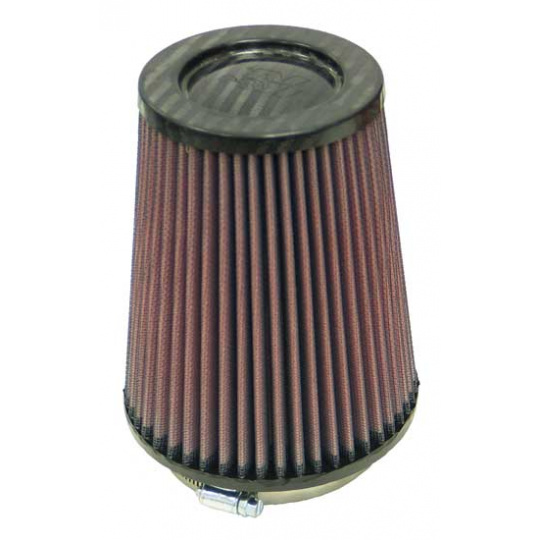 K&N univerzální kulatý zkosený filtr se vstupem 102 mm a výškou 165 mm, karbonový vrchlík