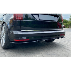 Maxton Design středový spoiler pod zadní nárazník s žebrováním pro Volkswagen Caddy Mk 4, černý lesklý plast ABS