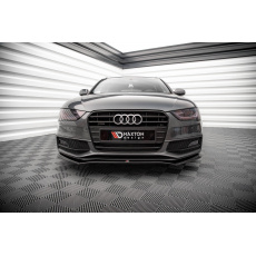 Maxton Design spoiler pod přední nárazník ver.4 pro Audi S4 B8 FL, černý lesklý plast ABS, Sedan/Avant