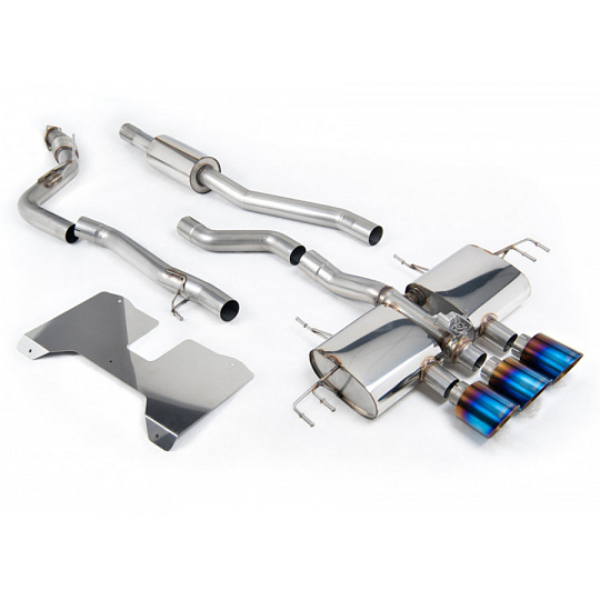 Milltek Sport homologovaný výfuk cat-back s rezonátorem pro Honda Civic Type R FL5 2.0 i-VTEC 2022-, typ koncovky: GT115 titanové modré Milltek Sport homologovaný výfuk cat-back s rezonátorem pro Honda Civic Type R FL5 2.0 i-VTEC 2022-, typ koncovky: GT115 titanové modré