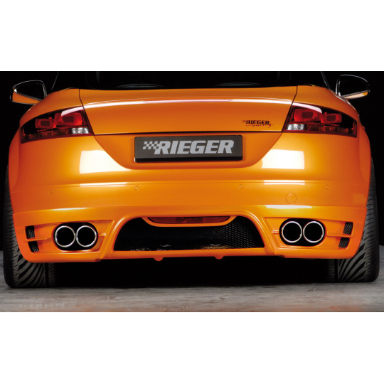 Rieger spoiler pod zadní nárazník pro Audi TT 8J kupé, roadster před faceliftem r.v. 09/06-06/10, plast ABS bez povrchové úpravy, pro vozy s dvojitými koncovkami na obou stranách