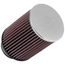 K&N univerzální kulatý zkosený filtr se vstupem 76 mm a výškou 165 mm, kovový vrchlík
