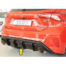 Rieger vložka zadního nárazníku (Typ: 88194) pro Ford Focus 4 DEH 5-dvéř. (hatchback), plast ABS lakovaný do černé lesklé barvy