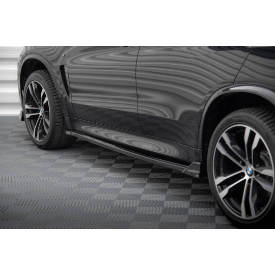 Maxton Design difuzory pod boční prahy ver.2 pro BMW X5 F15, černý lesklý plast ABS, M-Pack