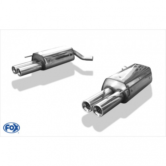 Fox Sportauspuff koncový tlumič výfuku s koncovkou 2x80 Typ 13 na obou stranách pro Mercedes třída S 220 s motorem 2.8, 3.2, 4.3, 5.0, 5.8
