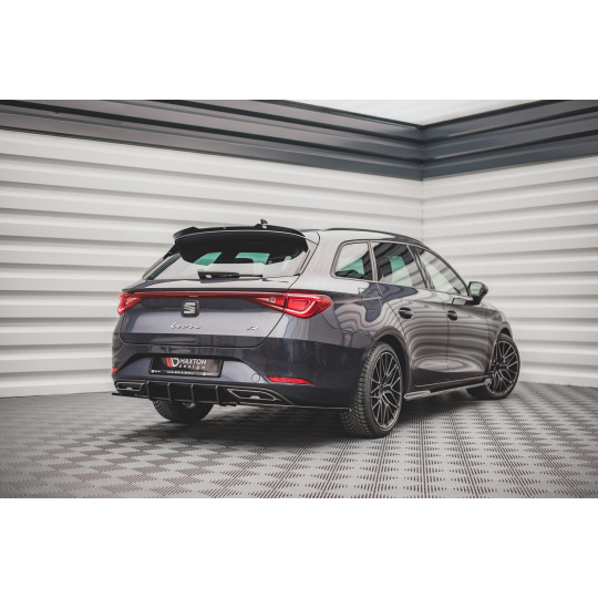 Maxton Design "Racing durability" zadní difuzor pro Seat Leon FR Mk4, plast ABS bez povrchové úpravy, s červenou linkou