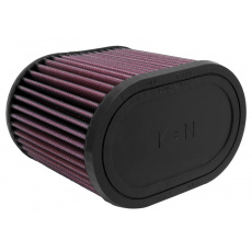 K&N univerzální oválný filtr se vstupem 70 mm a výškou 127 mm, gumový vrchlík