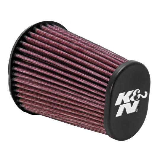 K&N univerzální oválný rovný filtr se vstupem 62 mm a výškou 152 mm, kovový vrchlík lakovaný