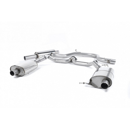 Milltek Sport výfukový systém cat-back Road+ pro Škoda Octavia III vRS 2.0 TSI 245PS Sedan/Combi (manual a DSG, bez OPF/GPF, Facelift) 2018-2019, využívá originálních koncovek