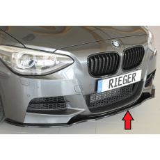 Rieger lipa pod přední nárazník pro BMW řada 1 F20, F21 sedan / 2-dvéř., sedan / 4-dvéř. před faceliftem, 09/11-03/2015, 09/12-03/2015, plast ABS lakovaný do černé lesklé barvy