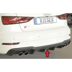Rieger vložka zadního nárazníku pro Audi A3 S3 8V 3-dvéř. (convertible 8V7), 5-dvéř. (sedan 8VS) po faceliftu, plast ABS bez povrchové úpravy, pro orig. dvojité koncovky na obou stranách 4x90x72 mm Rieger vložka zadního nárazníku pro Audi A3 S3 8V 3-dvéř. (convertible 8V7), 5-dvéř. (sedan 8VS) po faceliftu, plast ABS bez povrchové úpravy, pro orig. dvojité koncovky na obou stranách 4x90x72 mm